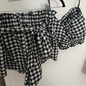 Shein matching set! Gingham shorts with matching strapless top